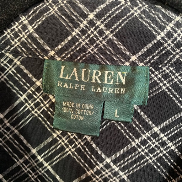 Vintage Ralph Lauren Black and White Plaid Dress Shirt - Picture 5 of 5